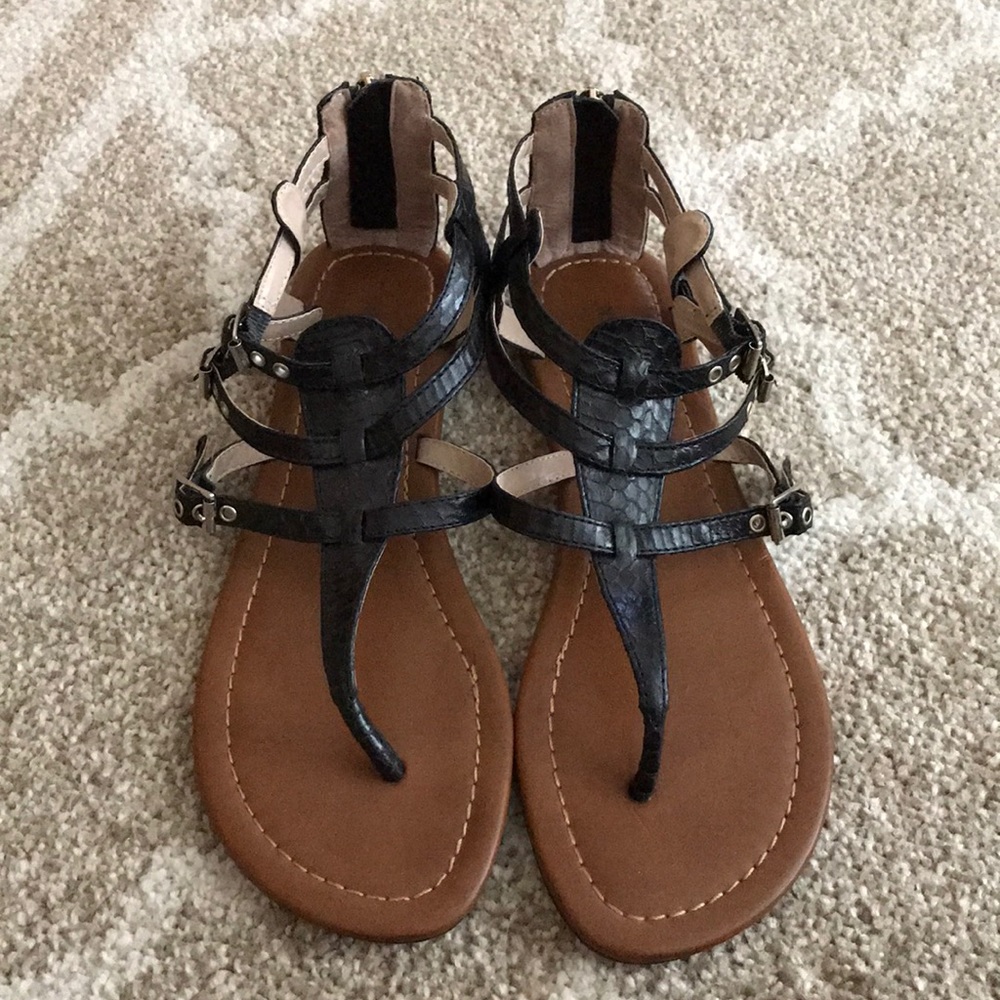 Black Snakeskin Nine West Sandals
